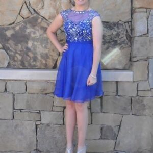 Beaded, Bejeweled Royal Blue Dress Prom Homecoming